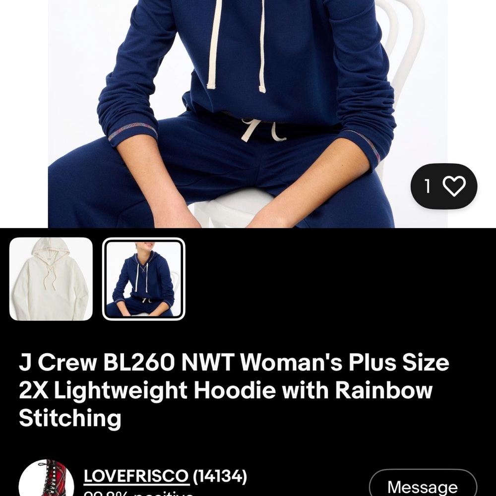 J. Crew Navy Pullover Hoodie with Sweatpants set